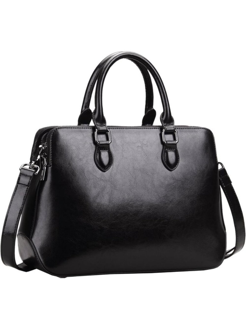 Stylish Leather Tote Shoulder Bag for Women - Versatile Satchel Hobo Purse